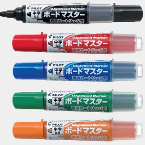 PILOT 可換卡水白板筆 中字 / WMBM-12L / 藍 / 黑 / 紅 / 綠 / 桔 / 橘 / 百樂 / 百樂白板筆 / 百樂PILOT可換卡水白板筆WMBM-12L
