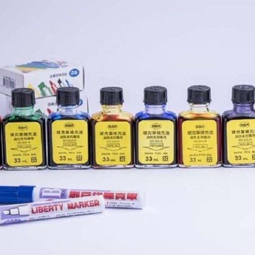 利百代 油性麥克筆補充油 / MPI-33 / LIBERTY / 藍 / 黑 / 紅 / 綠