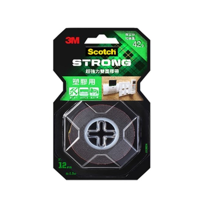 3M 超強力雙面膠帶 /  V1202 / V1202N / 12mm*1.5M / 塑膠專用