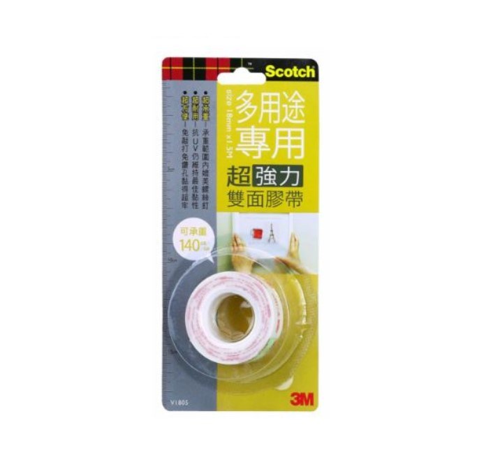3M 超強力雙面膠帶 / V1805 / 18mm*1.5M / 多用途專用
