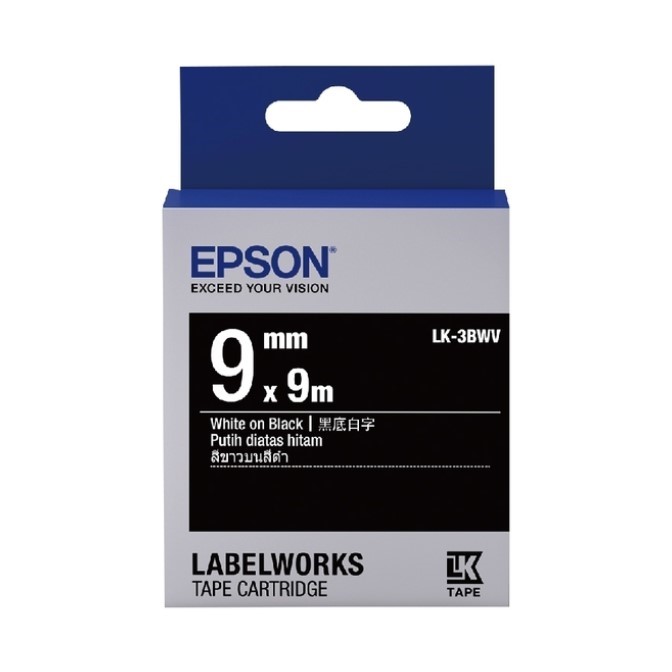 愛普生EPSON標籤帶 / LK-3BWV / 9mm標籤帶