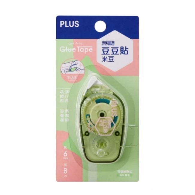 PLUS 豆豆貼 (米豆) 捲軸雙面膠帶 / TG-1910 / 6mm*8M 
