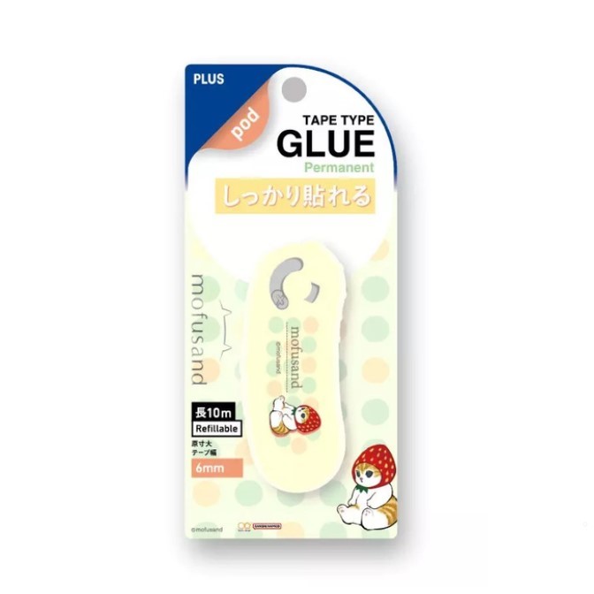 PLUS 豆豆貼 (魔豆) 捲軸雙面膠帶 / 限定版 貓福珊迪