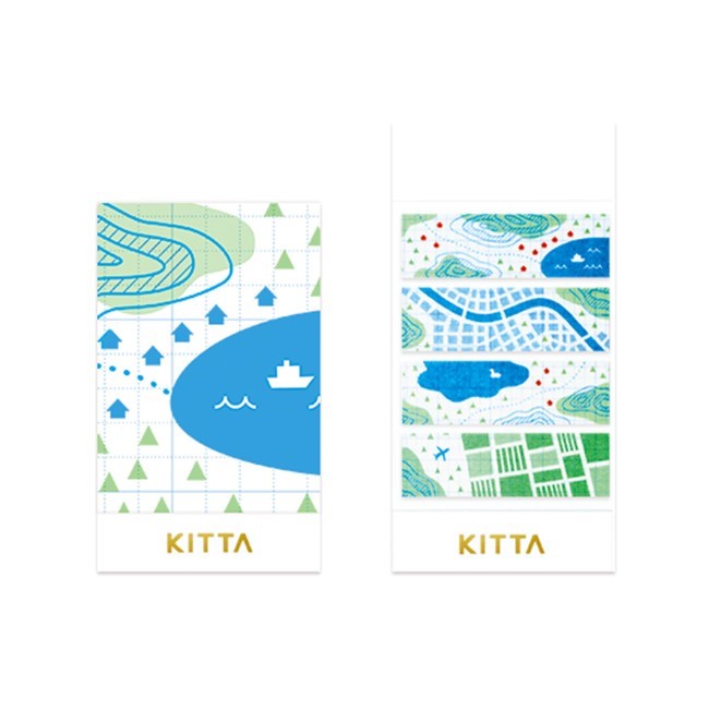 KITTA / 隨身攜帶和紙膠帶 / 透明UV膠 / 地圖