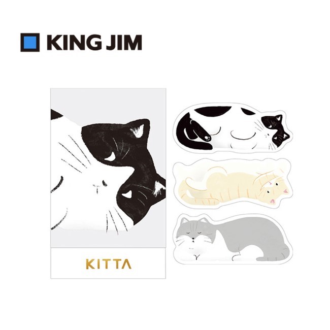 KITTA / 隨身攜帶和紙膠帶 / 透明軋型 / 貓咪