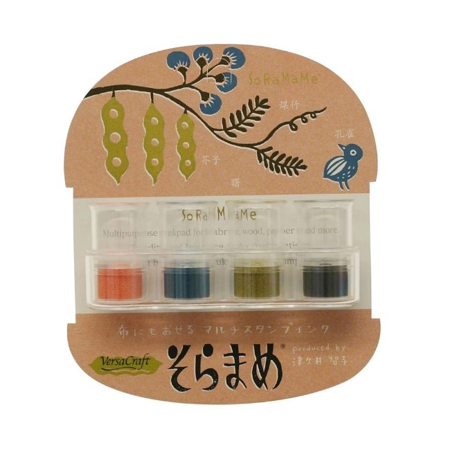 TSUKINEKO 日本月貓 / 豆子布用四色印台 / 蝴蝶