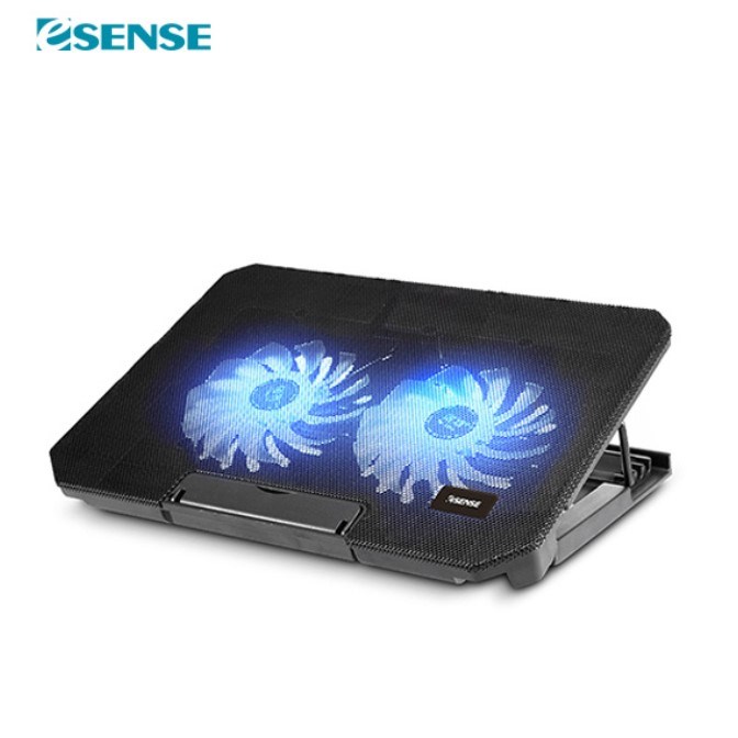 Esense 冷光雙風扇筆電散熱墊 / E-C2 
