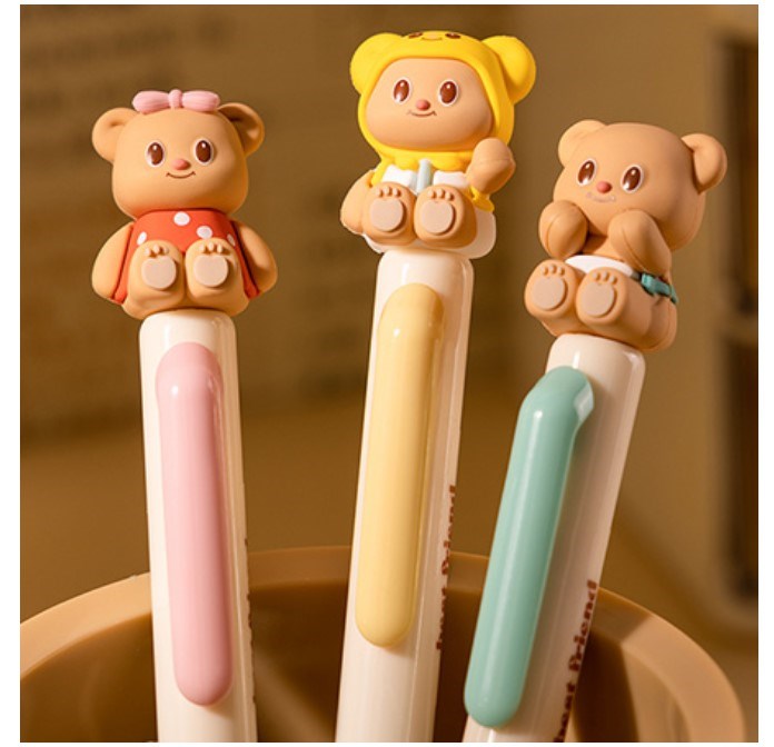 得力 Deli / Butter bear 黃油小熊 熊頭中性筆 / 0.5 mm / HY004