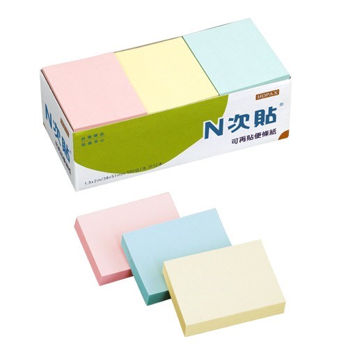 N次貼 標準型可再貼便條紙 / 紅黃藍 / 61105