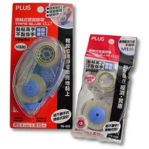 PLUS 捲軸式雙面膠帶 / TG-310 / 豆豆貼 / 雙面膠帶 / PLUS 捲軸式雙面膠帶 (10M)TG-310 / PLUS 捲軸式雙面膠帶 TG-310 (8.4mmx 10M)