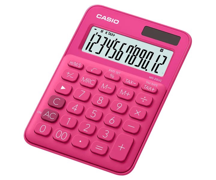 CASIO  桌上型太陽能計算機 / MS-20US / 迷你桌上型 MS-20UC-GN / CASIO 12位元繽紛馬卡龍色系便利型計算機-MS-20UC系列 / CASIO 計算機全系列 CASIO 12位元甜美馬卡龍色系列計算機-(MS-20UC-PK)草莓粉 / 馬卡龍計算機 / 卡西歐計算機 / 小型計算機 / 攜帶型計算機 / 口袋型計算機 / 攜帶計算機 / 口袋計算機 / 桌上型計算機 / 桌上計算機/ CASIO卡西歐