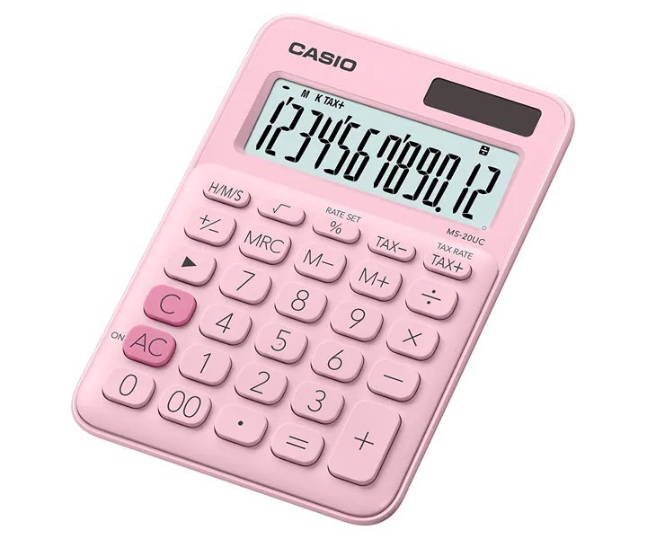 CASIO  桌上型太陽能計算機 / MS-20US / 迷你桌上型 MS-20UC-GN / CASIO 12位元繽紛馬卡龍色系便利型計算機-MS-20UC系列 / CASIO 計算機全系列 CASIO 12位元甜美馬卡龍色系列計算機-(MS-20UC-PK)草莓粉 / 馬卡龍計算機 / 卡西歐計算機 / 小型計算機 / 攜帶型計算機 / 口袋型計算機 / 攜帶計算機 / 口袋計算機 / 桌上型計算機 / 桌上計算機/ CASIO卡西歐