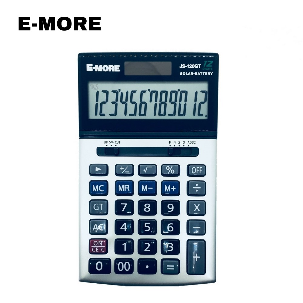 E-MORE 桌上型太陽能計算機 / JS-120GT / E-MORE 國家考試專用計算機 EM-18/ JS-120GT商用型計算機 / E-MORE桌上型計算機JS-120GT /  E-MORE 國家考試專用計算機 / E-MORE 桌上型計算機 JS-120GT 愛買 / E-MORE 12位數 太陽能/電池 計算機 桌上型 國家考試 有保固(JS-120GT) / 國家考試計算機 / E-MORE 計算機 / 商用計算機