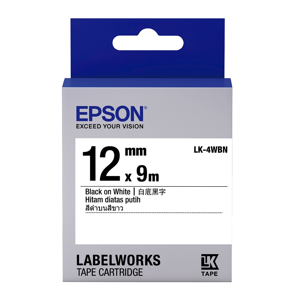 愛普生EPSON標籤帶 / LK-4WBN / 白底黑字標籤帶 / 標籤帶白底黑字 / 12mm白底黑字標籤帶 / 12mm標籤帶白底黑字 / 12mm 白底黑字標籤帶 / 12mm 標籤帶白底黑字 / 12mm標籤帶 / 12mm 標籤帶 / 12mmx9M / EPSON 標籤帶 / 愛普生 標籤帶 / 愛普生標籤帶 / EPSON標籤帶 / EPSON 標籤印表機 / EPSON LK-4WBN S654401標籤帶(一般系列)白底黑字12mm / EPSON LK-4WBN一般系列白底黑字標籤帶(寬度12mm) - EPSON 標籤印表機, EPSON LK-4WBN一般系列白底黑字標籤帶(寬度12mm) / 取代舊款 S625001 EPSON LK-4WBN S654401標籤帶(一般系列)白底黑字12mm