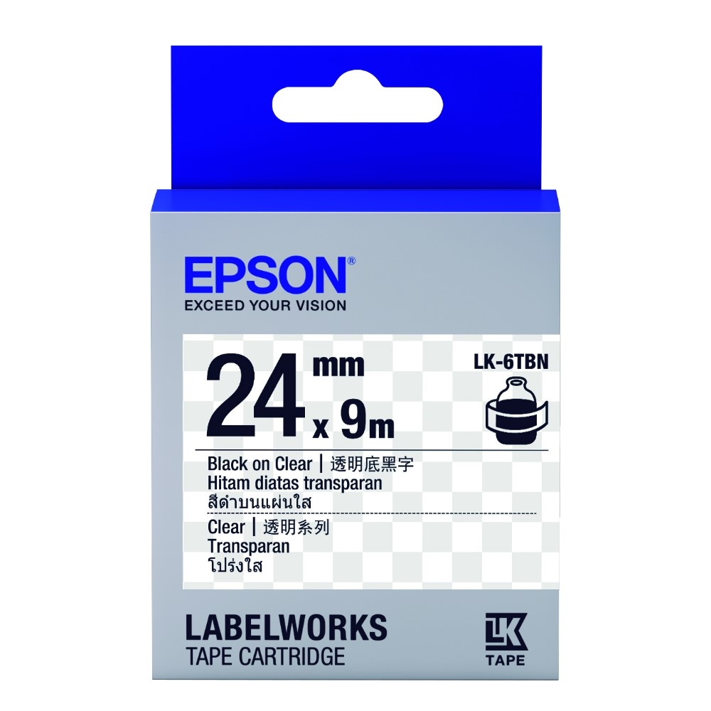 EPSON 標籤帶 / LK-6TBN / 24mm / 透明底黑字 / 透明底黑字標籤帶 / 24mm透明底黑字標籤帶 / 24mm標籤帶透明底黑字 / 24mm 透明底黑字標籤帶 / 24mm 標籤帶透明底黑字 / 24mm標籤帶 / 24mm 標籤帶 / 愛普生EPSON標籤帶 / EPSON 標籤帶 / 愛普生 標籤帶 / 愛普生標籤帶 / EPSON標籤帶 / EPSON 標籤印表機 / 愛普生EPSON標籤帶/LK-6TBN/透明底黑字/24mmx9M / EPSON LK-6TBN S656406 標籤帶(透明系列)透明底黑字24mm / EPSON C53S656406 LK-6TBN透明系列透明底黑字標籤帶(寬度24mm) / EPSON LK-6TBN C53S656406 透明系列透明底黑字標籤帶 (寬度24mm) 