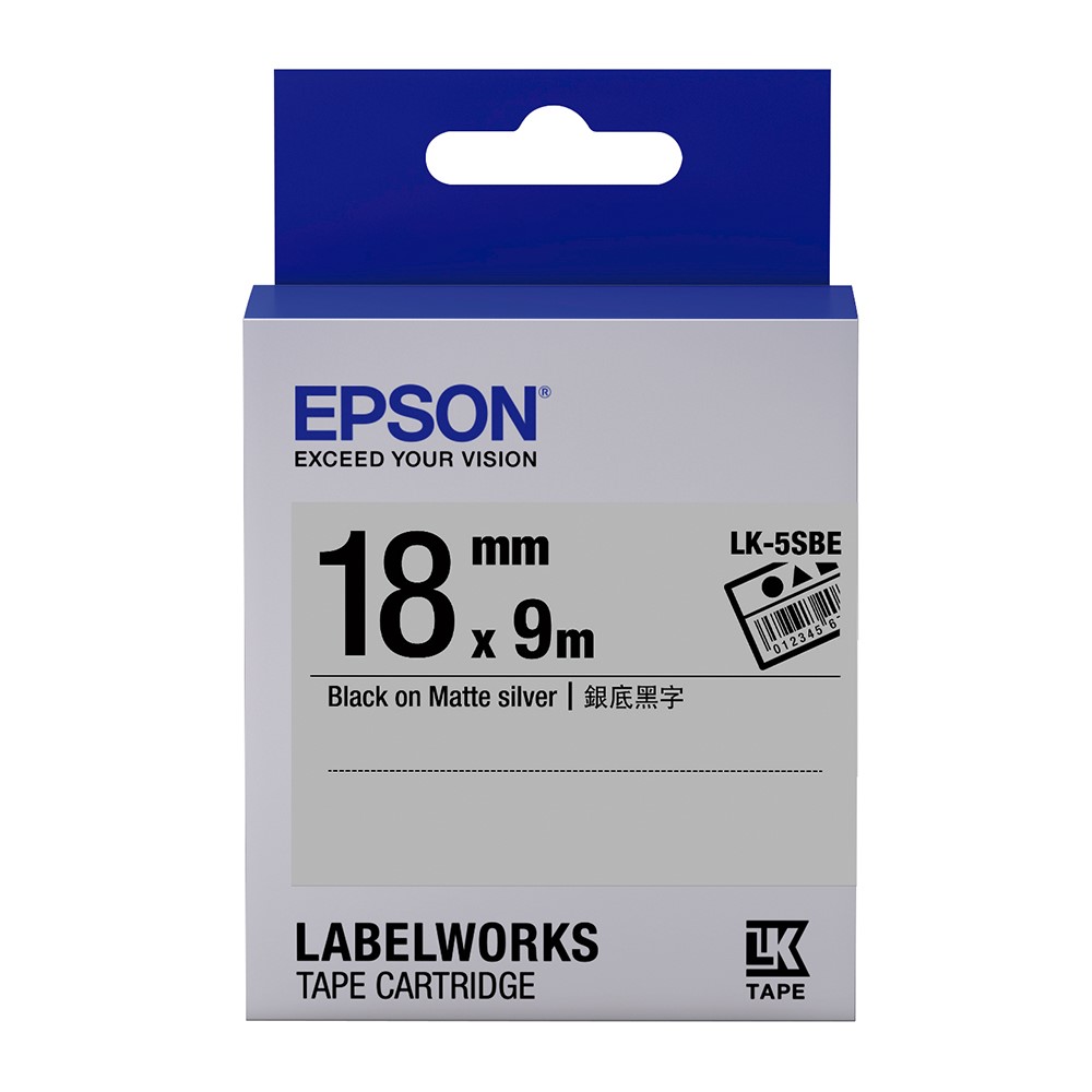 EPSON 標籤帶 / LK-5SBE / 18mm / 銀底黑字 / 銀底黑字標籤帶 / 18mm銀底黑字標籤帶 / 18mm標籤帶銀底黑字 / 18mm 銀底黑字標籤帶 / 18mm 標籤帶銀底黑字 / 18mm標籤帶 / 18mm 標籤帶 / 愛普生EPSON標籤帶 / EPSON 標籤帶 / 愛普生 標籤帶 / 愛普生標籤帶 / EPSON標籤帶 / EPSON 標籤印表機 / 愛普生EPSON標籤帶/LK-5SBE/銀底黑字/18mmx9M / EPSON LK-5SBE S655415標籤帶(資產管理系列)銀底黑字18mm / EPSON C53S655415 LK-5SBE資產管理系列銀底黑字標籤帶(寬度18mm) / EPSON LK-5SBE C53S655415 資產管理系列銀底黑字標籤帶 (寬度18mm) 