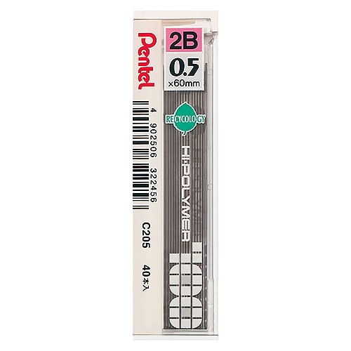 Pentel  0.5mm 自動鉛筆芯 / C205 / 2H / H / F / HB / B / 2B / 3B / 4B /  C205/2B/0.5mm/40支/筒 適用0.5mm自動鉛筆 / Pentel 自動鉛筆芯 C205系列 / Pentel 自動鉛筆芯 C-205 0.5mm 40 入 新 PENTEL經典不敗自動鉛筆芯款 / 飛龍Pentel自動鉛筆芯C205/3B/0.5mm / 飛龍 Pentel HI-POLYMER 自動鉛筆芯 C205 (0.5mm) / 飛龍 Pentel HI-POLYMER 自動鉛筆芯 C205 (0.5mm) /  自動鉛筆芯 HI-POLYMER C205自動鉛筆芯_0.5mm  / 自動筆芯 / 自動鉛筆心 / 自動鉛筆新 / 鉛筆心 / 鉛筆新