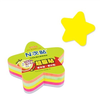 N次貼 環狀膠可再貼便條紙 / 星星