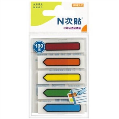 N次貼 透明型可再貼標籤 / 箭頭 / 5色 / 66509