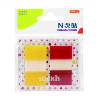 N次貼 透明型可再貼標籤 / 抽取式 / 66034