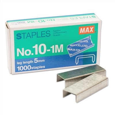 MAX 10號釘書針 / 10-1M / MAX美克司 No.10-1M (10號) 訂書針 10號釘書針 / 10號釘書針 日本 MAX 美克司 NO.10-1M 釘書針 訂書針 (10號) (20小盒入) / MAX 10-1M 釘書針 10號 / MAX 美克司 NO.10-1M 釘書針 訂書針 (10號) 