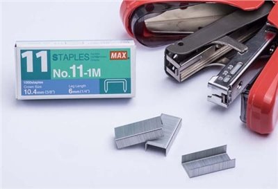 MAX 11-1M釘書針 / 11-1M 商品介紹 MAX HD11FL雙排平針釘書機專用針 / 美克司MAX釘書針NO.11-1M/11號機用/10.4×6mm/1000針 / MAX-11-1M釘書針 (11號釘書針) / 日本MAX NO.11號訂書針 NO.11-1M (10盒) / MAX 美克司 11號 釘書針 11-1M 訂書針 10小盒入 /大盒 / MAX釘書針 M8-1M (2115 1/4) 訂書針 1000支入