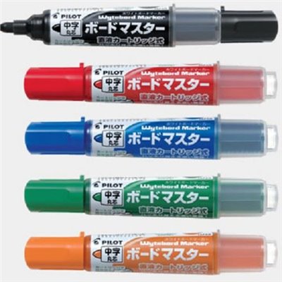 PILOT 可換卡水白板筆 中字 / WMBM-12L / 藍 / 黑 / 紅 / 綠 / 桔 / 橘 / 百樂 / 百樂白板筆 / 百樂PILOT可換卡水白板筆WMBM-12L