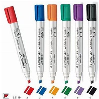 施德樓 防乾白板筆 / 斜頭 / MS351B / STAEDTLER / 藍 / 黑 / 紅 / 綠