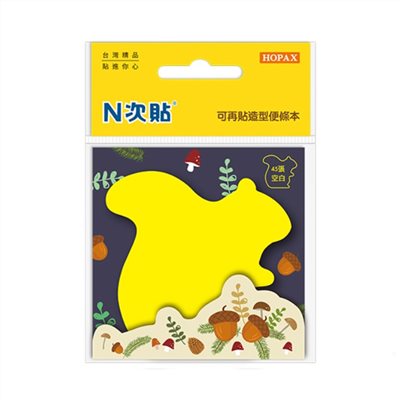 N次貼 環狀膠可再貼便條紙 / 松鼠 / 61049
