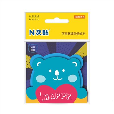 N次貼 環狀膠可再貼便條紙 / 熊 / 61042