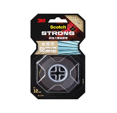 3M 超強力雙面膠帶 / V1201 / V1201N / 12mm*1.5M / 金屬專用