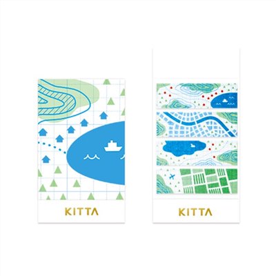 KITTA / 隨身攜帶和紙膠帶 / 透明UV膠 / 地圖