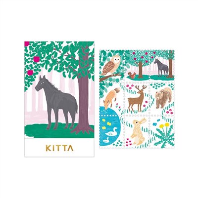 KITTA / 隨身攜帶和紙膠帶 / 郵票貼紙 動物