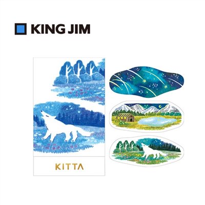 KITTA / 隨身攜帶和紙膠帶 / 透明軋型 / 夜空