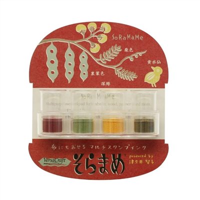 TSUKINEKO 日本月貓 / 豆子布用四色印台 / 茶花
