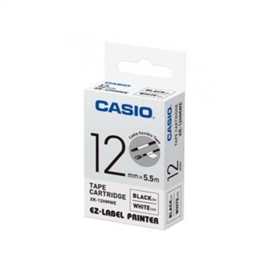 CASIO 卡西歐標籤帶 / XR-12WE1 / 12mm / 白底黑字