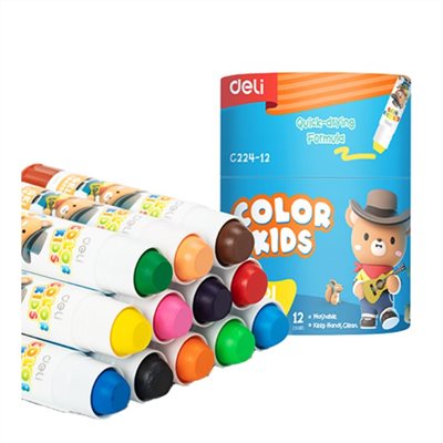 得力 Deli / COLOR KIDS 12色果凍蠟筆 / EC224-12