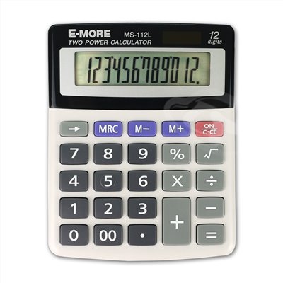 E-MORE 桌上型太陽能計算機 / MS-112L / E-MORE國家考試專用型計算機 MS-112L/12位元 / 國家考試專用計算機 MS－112L / E-MORE 計算機 MS-112L 中型12位數計算機 / 奇奇文具 E-MORE MS-112L 國家考試專用 12位 計算機 / E-MORE 國家考試專用 12位數 計算機 /  國家考試計算機 / E-MORE 計算機 / 商用計算機