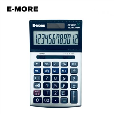 E-MORE 桌上型太陽能計算機 / JS-120GT / E-MORE 國家考試專用計算機 EM-18/ JS-120GT商用型計算機 / E-MORE桌上型計算機JS-120GT /  E-MORE 國家考試專用計算機 / E-MORE 桌上型計算機 JS-120GT 愛買 / E-MORE 12位數 太陽能/電池 計算機 桌上型 國家考試 有保固(JS-120GT) / 國家考試計算機 / E-MORE 計算機 / 商用計算機