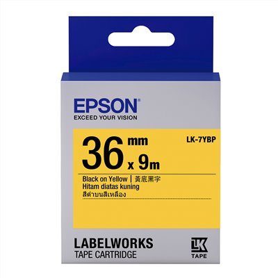 EPSON 標籤帶 / LK-7YBP / 36mm / 黃底黑字 / 黃底黑字標籤帶 / 36mm黃底黑字標籤帶 / 36mm標籤帶黃底黑字 / 36mm 黃底黑字標籤帶 / 36mm 標籤帶黃底黑字 / 36mm標籤帶 / 36mm 標籤帶 / 愛普生EPSON標籤帶 / EPSON 標籤帶 / 愛普生 標籤帶 / 愛普生標籤帶 / EPSON標籤帶 / EPSON 標籤印表機 / 愛普生EPSON標籤帶/LK-7YBP/粉彩黃底黑字/36mmx9M / EPSON LK-7YBP S657403 標籤帶(粉彩系列)黃底黑字36mm / EPSON C53S657403 LK-7YBP粉彩系列黃底黑字標籤帶(寬度36mm) / EPSON LK-7YBP C53S657403 粉彩系列黃底黑字標籤帶 (寬度36mm)