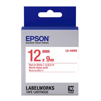 愛普生EPSON標籤帶 / LK-4WRN / 白底紅字標籤帶 / 標籤帶白底紅字 / 12mm白底紅字標籤帶 / 12mm標籤帶白底紅字 / 12mm 白底紅字標籤帶 / 12mm 標籤帶白底紅字 / 12mm標籤帶 / 12mm 標籤帶 / 12mmx9M / EPSON 標籤帶 / 愛普生 標籤帶 / 愛普生標籤帶 / EPSON標籤帶 / EPSON 標籤印表機 / 愛普生EPSON標籤帶/LK-4WRN/白底紅字/12mmx9M / EPSON LK-4WRN S654402 標籤帶(一般系列)白底紅字12mm / EPSON C53S654402 LK-4WRN一般系列白底紅字標籤帶(寬度12mm) / EPSON LK-4WRN C53S654402 一般系列白底紅字標籤帶 (寬度12mm) 