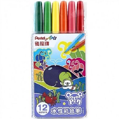 Pentel 細字彩色筆  12色 / S3602-12色 / 12色彩色筆 / 飛龍 / Pentel飛龍 S3602 -12 細支彩色筆 12色組 / PENTEL S3602彩色筆12色組 / PENTEL飛龍文具 / Pentel S3602-12 彩色筆/12色裝 / Pentel 水性細字彩色筆 S3602 (12色) 禪繞畫筆
