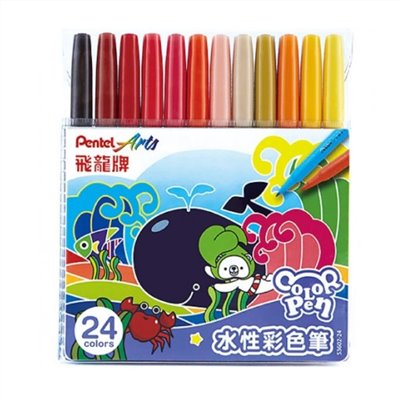 Pentel 細字彩色筆  24色 / S3602-24色 / 24色彩色筆 / 飛龍 / PENTEL S3602彩色筆24色組 / Pentel飛龍 S3602-24 彩色筆 24色 /盒, 永昌文具 / PENTEL飛龍 S3602-24 水性彩色筆-24色組, 細字筆 / 畫材 彩色筆 S360② 彩色筆24色 / Pentel飛龍文具